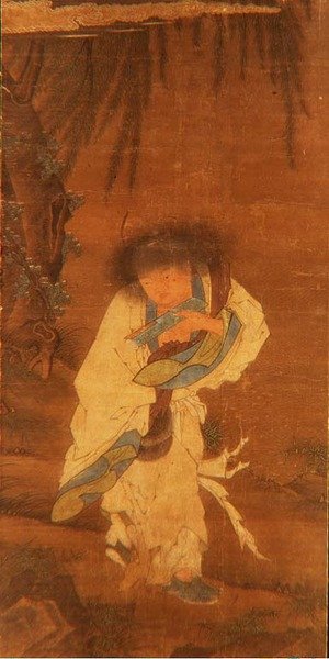 A halhatatlan Han Shan (tinta és szín a selyemen) alkotó: School Chinese