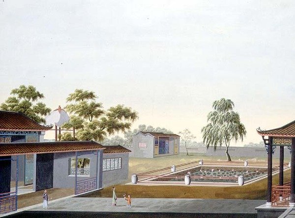Falazott kert, 1820-40 körül (akvarell, papír) alkotó: School Chinese