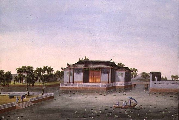 Vízkert, 1820-40 körül (akvarell papíron) alkotó: School Chinese