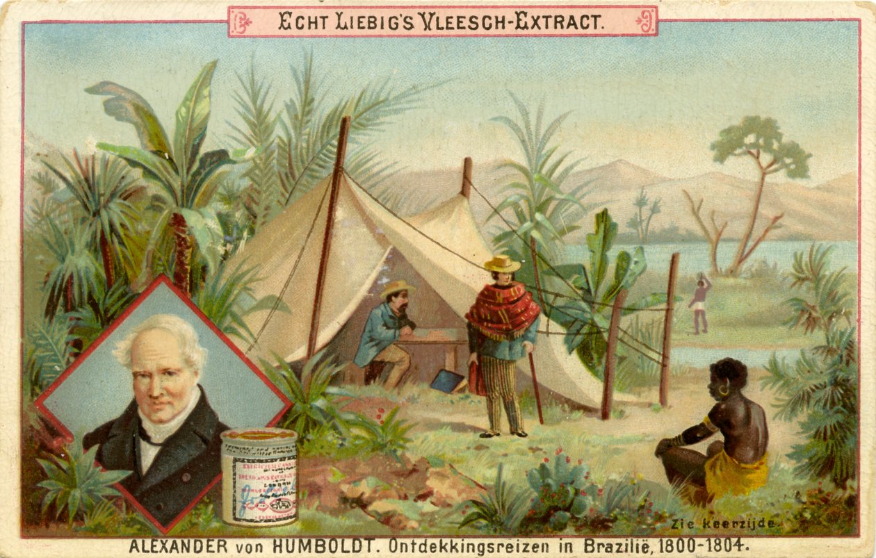 Alexander von Humboldt felfedező expedíciója, Liebig-kártya (nyomtatás) alkotó: School Dutch