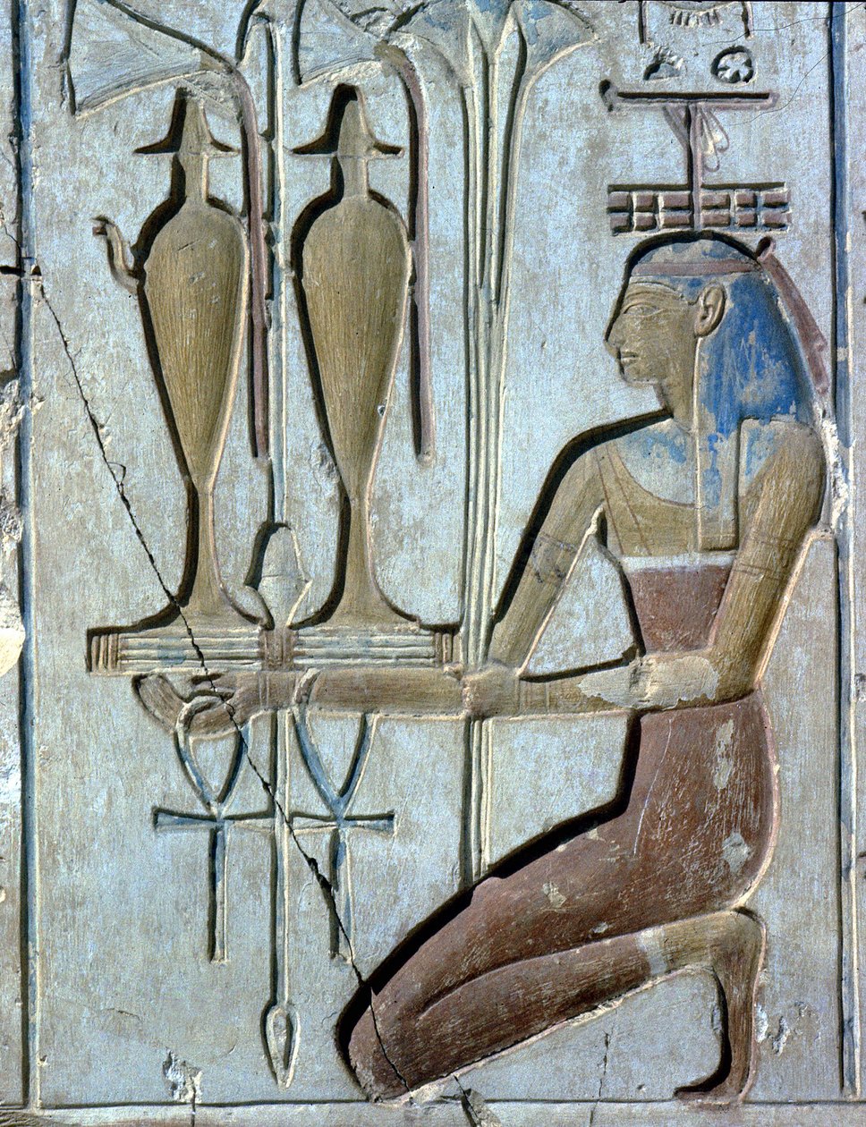Abydos: Szeti I. templom, amelyet Ozirisz istennek szenteltek. alkotó: School Egyptian