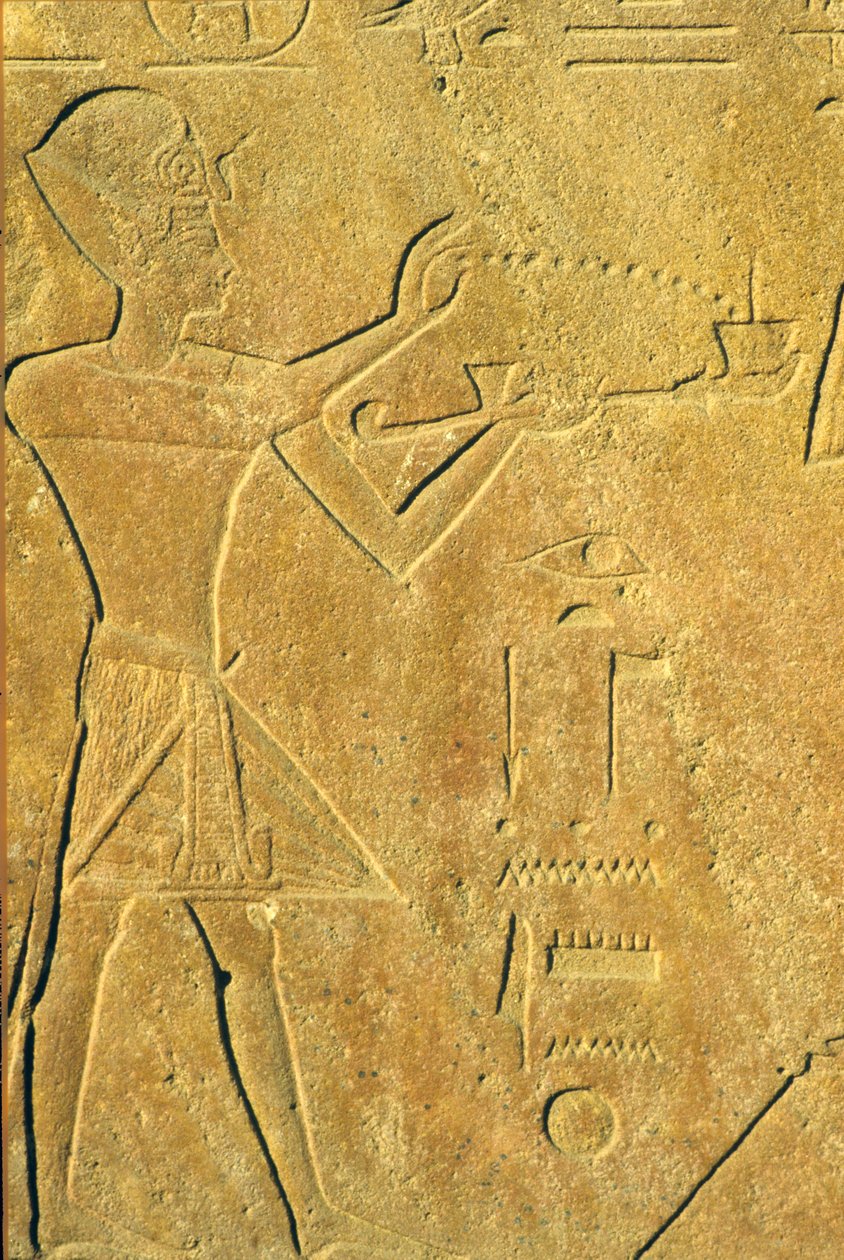 ókori Egyiptom, falfestmény, Karnak/Luxor, Hatsepszut füstölőt kínál alkotó: School Egyptian