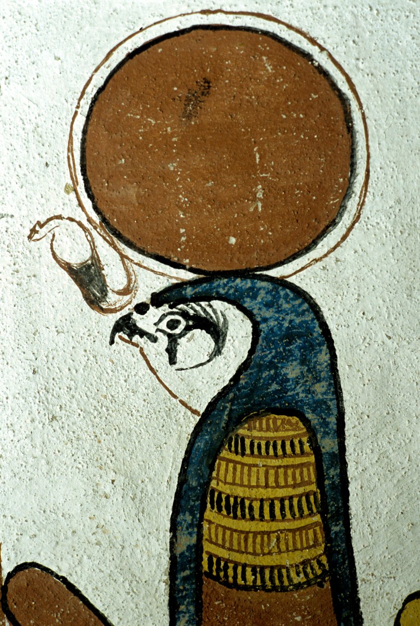 Ókori Egyiptom, falfestmény, Hórusz, Napisten, Nap szimbólum, Sennedzsem sírja, Théba, Deir el Medina, Deir el Medina alkotó: School Egyptian