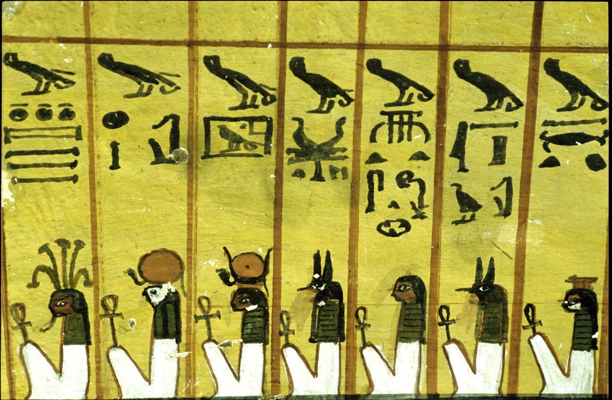 Ókori Egyiptom, falfestmény Inherkhau sírja, Théba, Nemesek sírja, 20. dinasztia, Az éjszaka tizenkét órájából hét (fotó) alkotó: School Egyptian