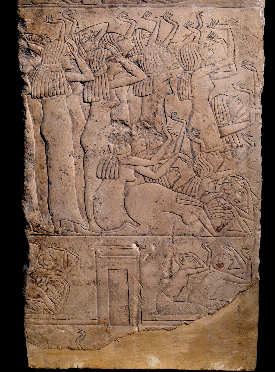 Egyiptomi antikvitás: memfit sír Horemhebtől Szakkaráig (Sakkarah vagy Saqqara), dombormű: sírás Horemheb temetésén. 18. dinasztia (kb. ie 1550-1295) alkotó: School Egyptian
