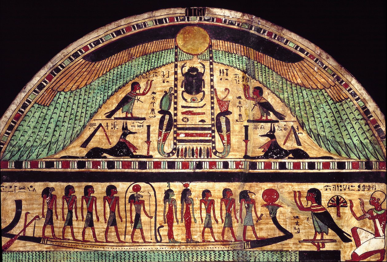 Amon Ousirour nagy papjának temetési sztéléje. (Festmény fára, Kr.e. 3. század) alkotó: School Egyptian