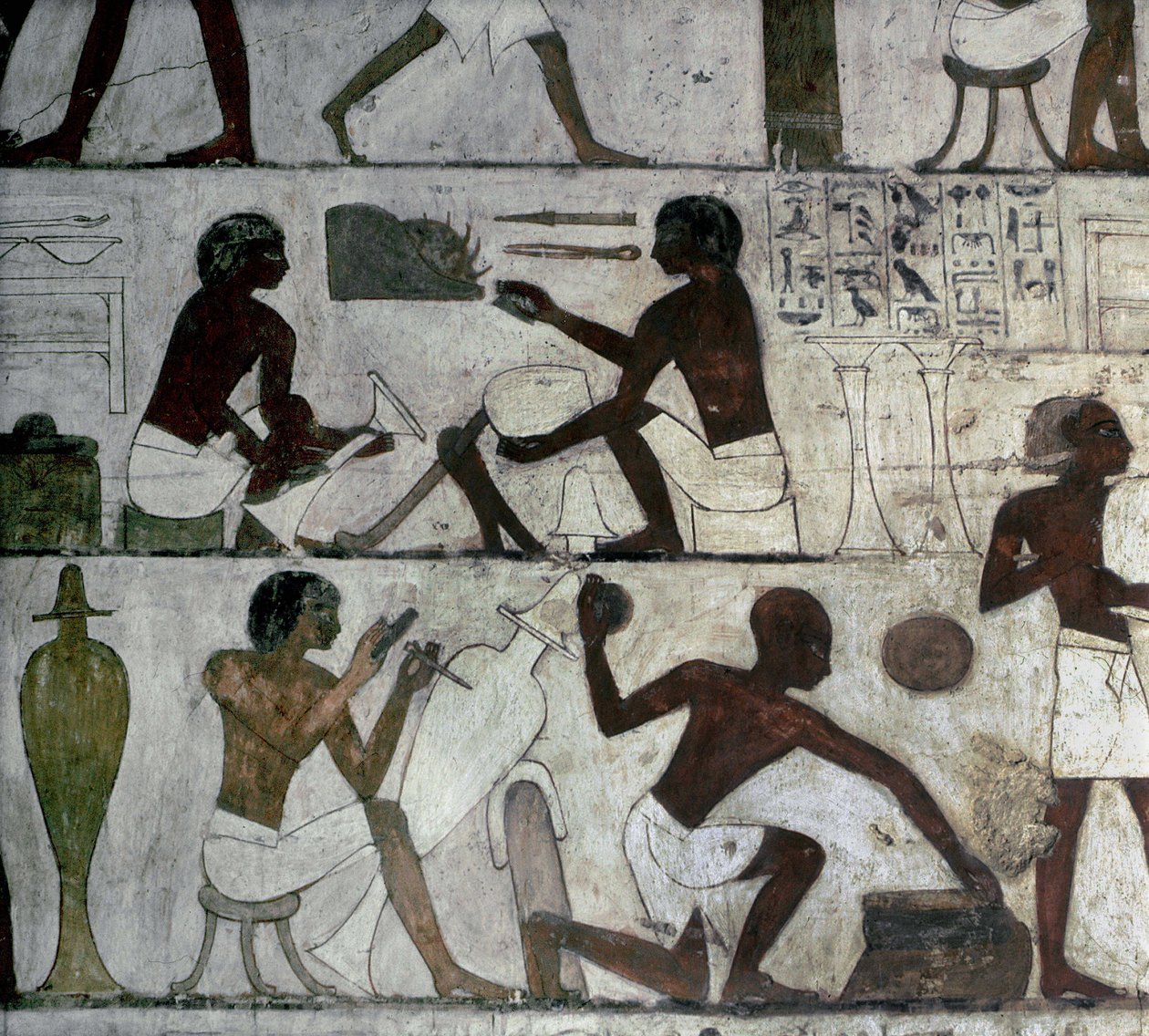 Luxor Théba: Rekhmire sírja, kézművesek. alkotó: School Egyptian