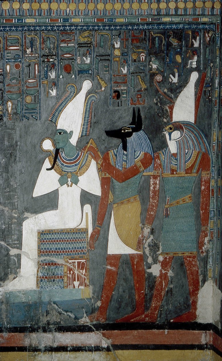 Luxor, Théba: A Királyok Völgye, Horemheb (-1343 - -1314), egyiptomi fáraó sírja, amelyen megjelenik Ízisz istennő. alkotó: School Egyptian
