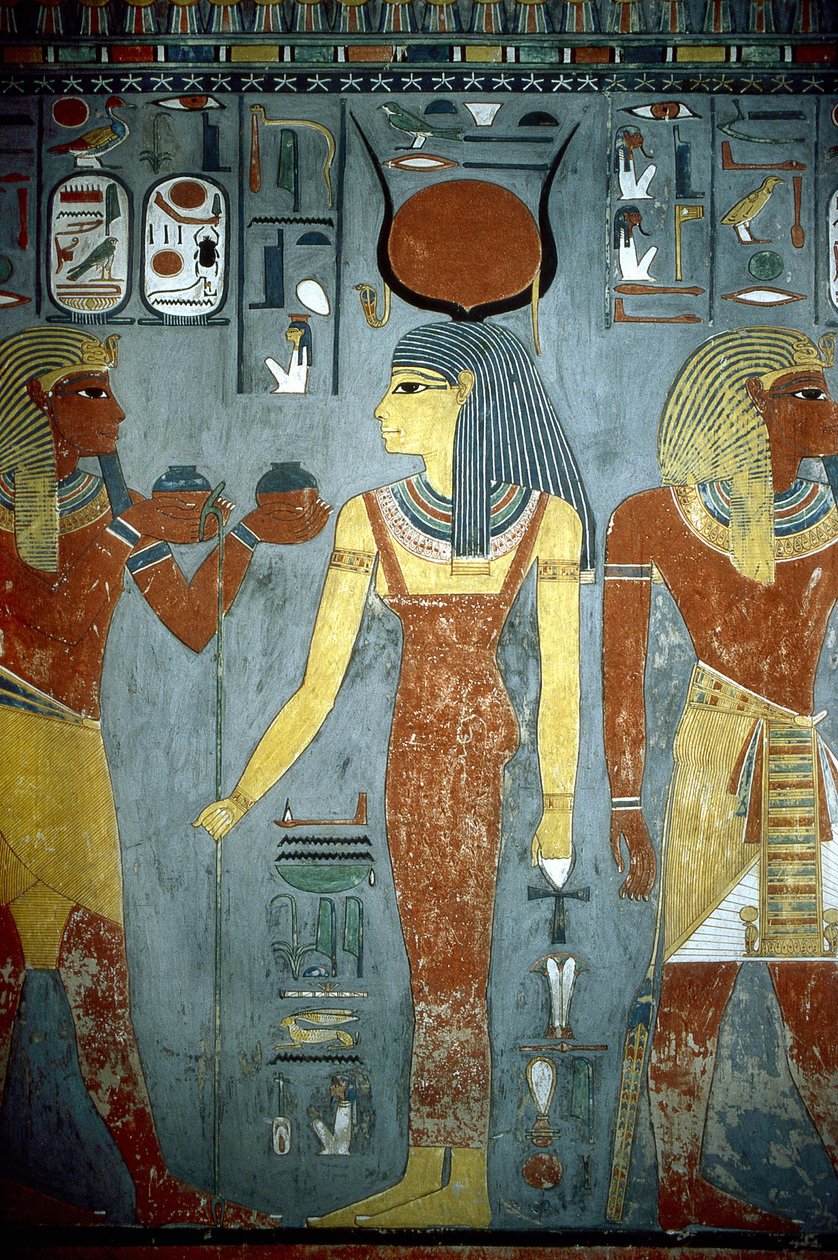 Luxor, Théba: Horemheb (-1343 - -1314) egyiptomi fáraó sírja, amelyen Isis istennő látható. alkotó: School Egyptian