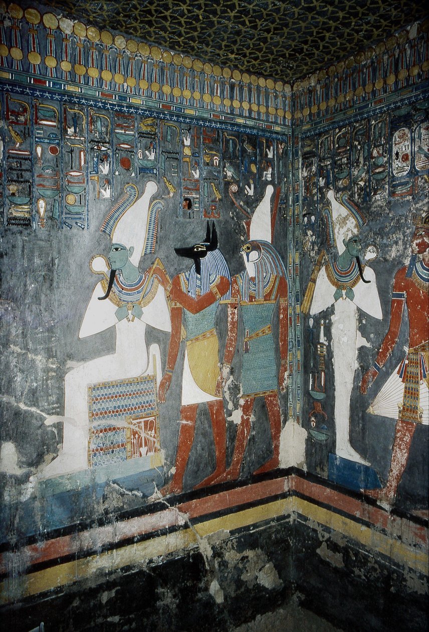 Luxor, Théba: Horemheb (-1343 - -1314) egyiptomi fáraó sírja, amelyen Isis istennő látható. alkotó: School Egyptian