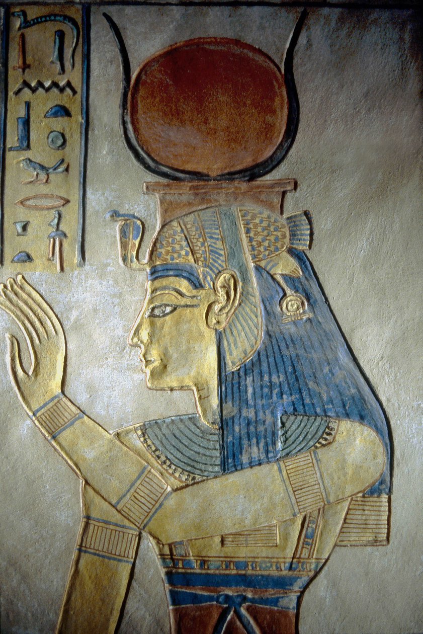 Luxor, Théba: Királynők Völgye. II. Ramszesz egyik fiának sírja, Ízisz istennő. alkotó: School Egyptian