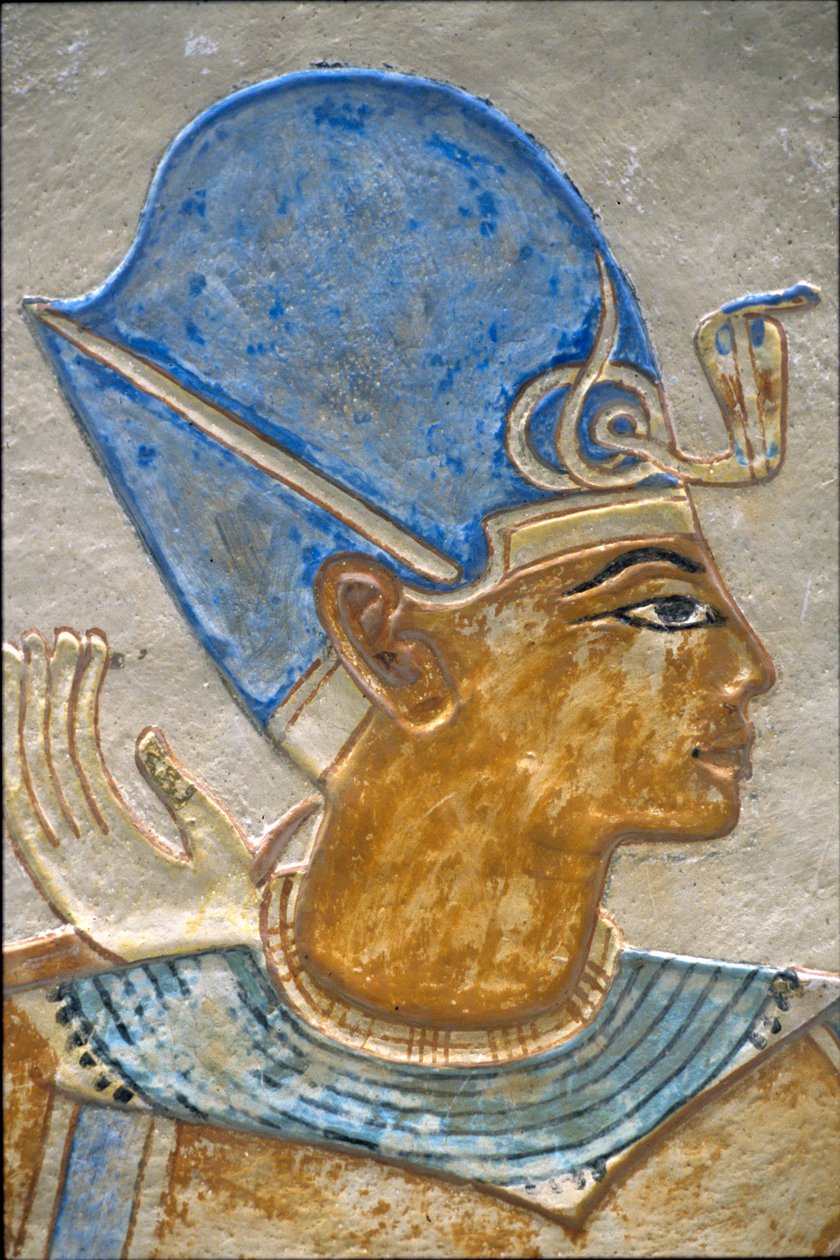 Ramses III átöleli Íziiszt, Amon-hir-Khopshef sírját (fotó) alkotó: School Egyptian