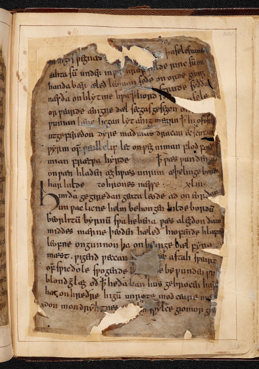 Beowulf oldala fóliókból, amelyeket néha „Nowell-kódexnek” hívnak alkotó: School English