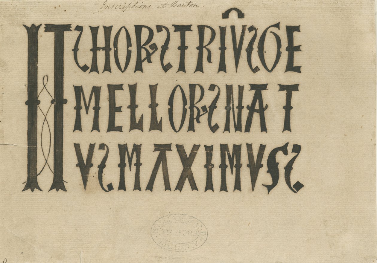 Barton a Needwood templom alatt - felirat: tintafakszimile, és [?XVIII. század] (rajz) alkotó: School English