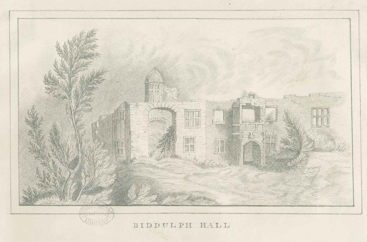 Biddulph Hall (régi) : ceruzarajz, nd [?1830-as évek] (rajz) alkotó: School English