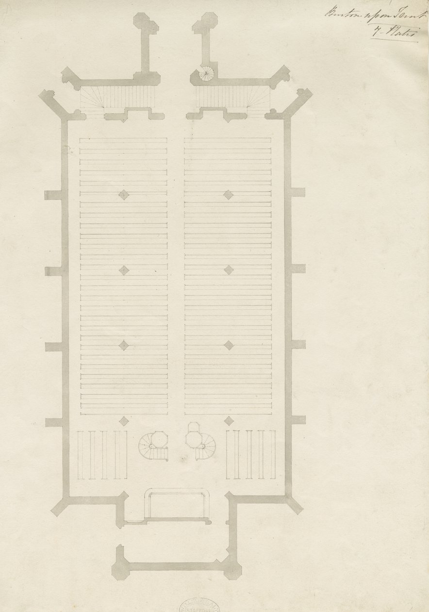 Burton-upon-Trent – Szentháromság-templom: rajz, nd [?1820-as évek] (rajz) alkotó: School English
