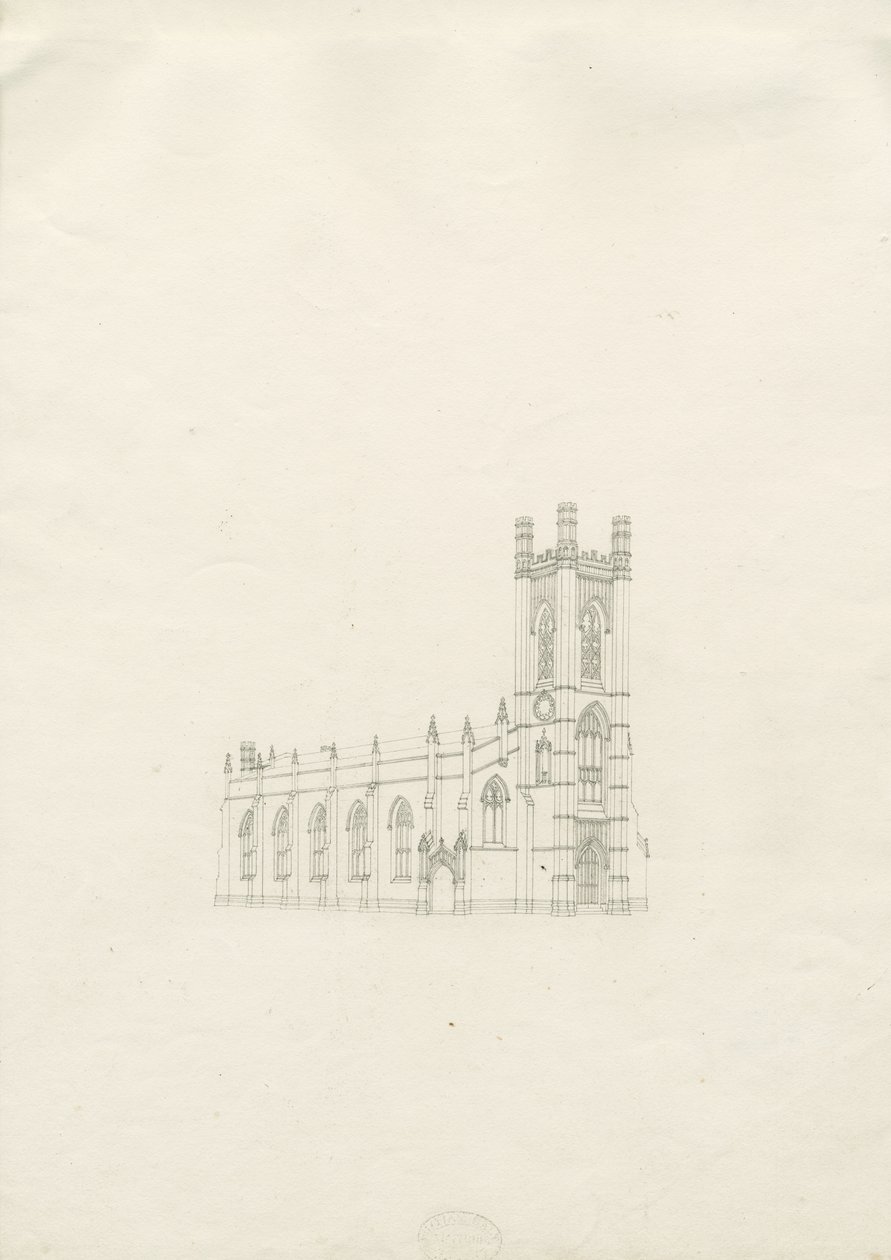 Burton-upon-Trent – Szentháromság-templom: rajz, nd [?1820-as évek] (rajz) alkotó: School English