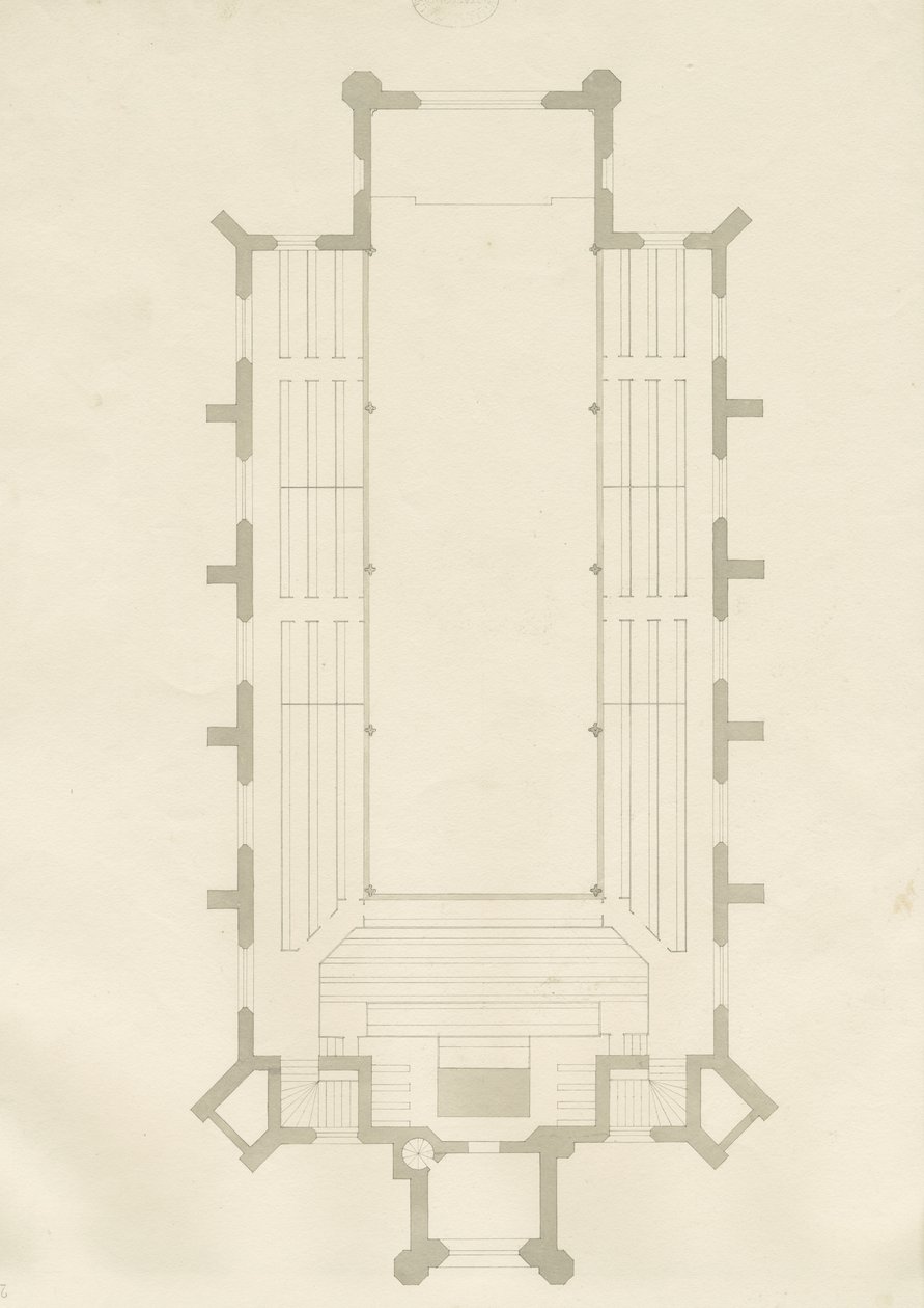 Burton-upon-Trent – Szentháromság-templom: rajz, nd [?1820-as évek] (rajz) alkotó: School English