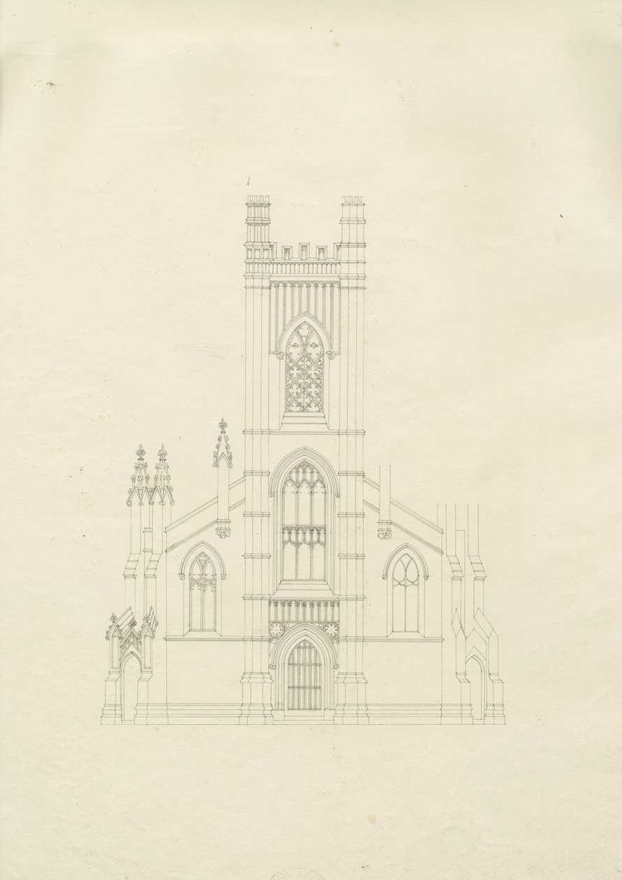 Burton-upon-Trent – Szentháromság-templom: rajz, nd [?1820-as évek] (rajz) alkotó: School English