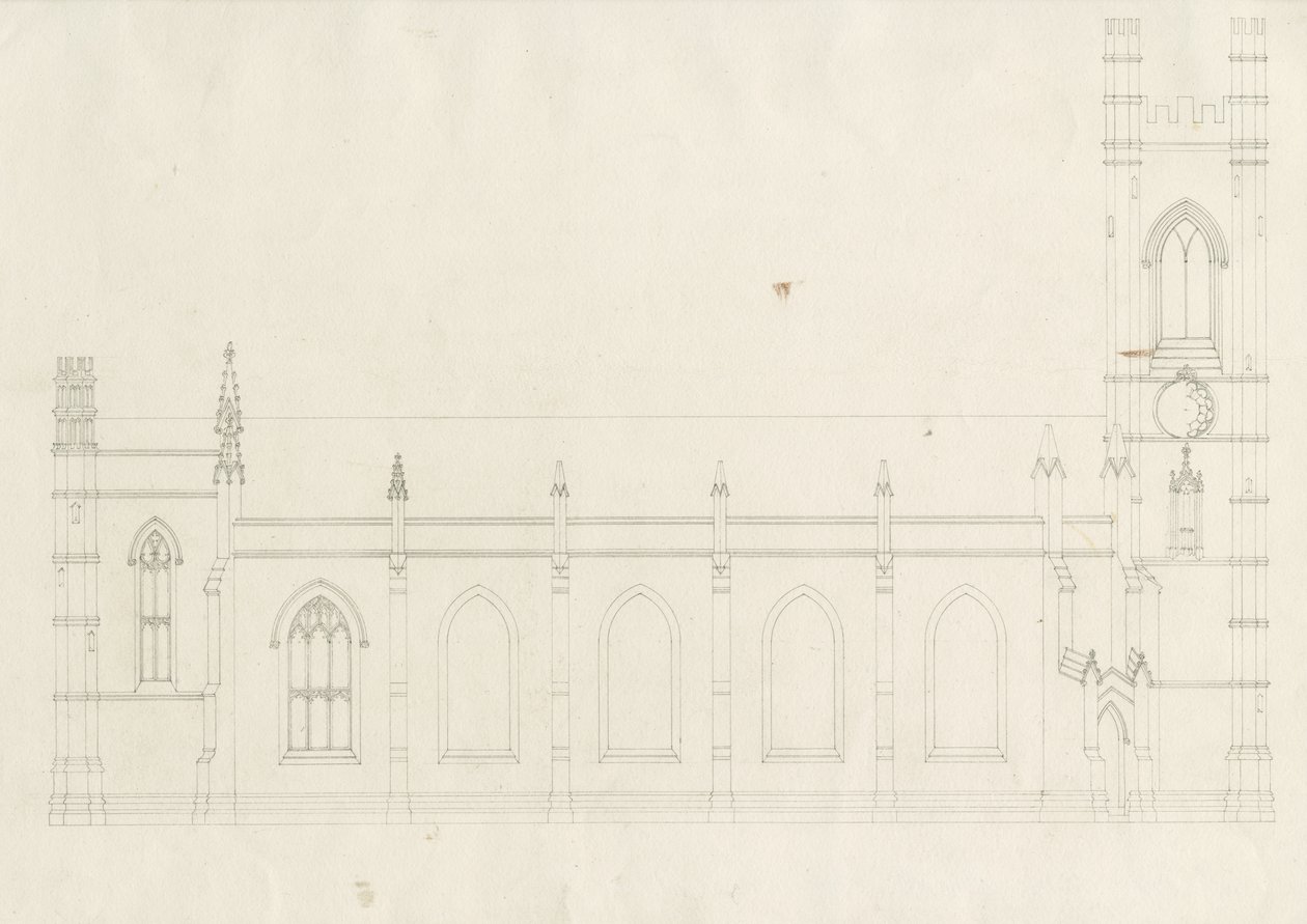 Burton-upon-Trent – Szentháromság-templom: rajz, nd [?1820-as évek] (rajz) alkotó: School English