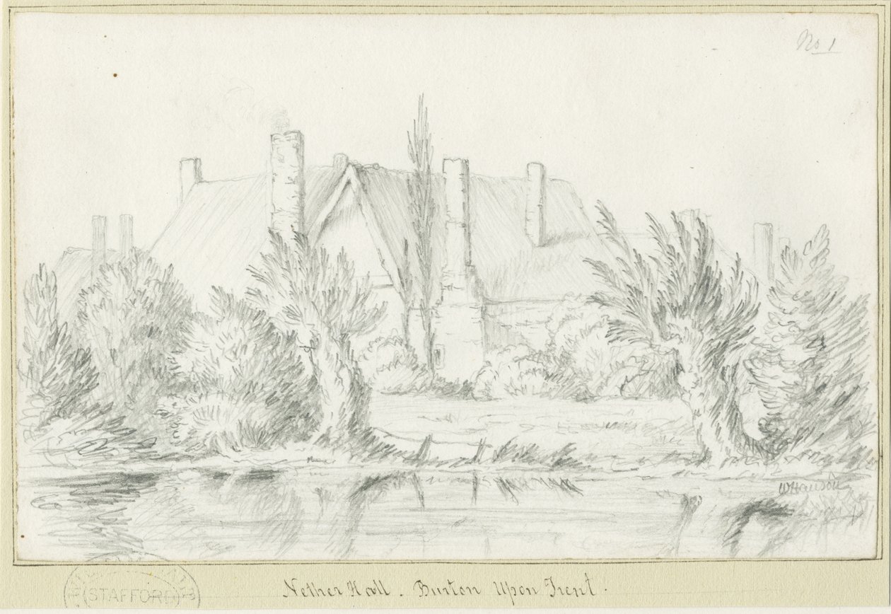 Burton-upon-Trent - Nether Hall: ceruzarajz, nd [?19. század] (rajz) alkotó: School English