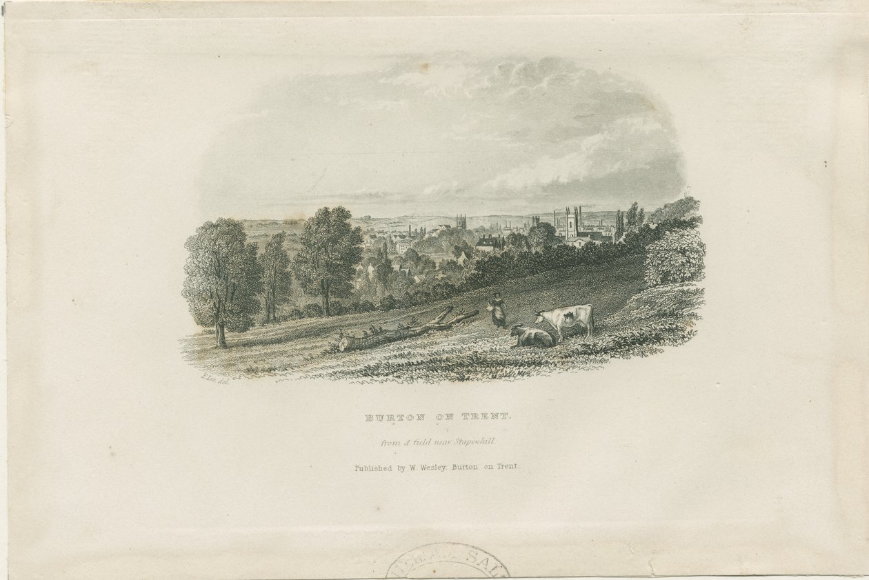 Burton-upon-Trent híd és város: acélmetszet, és [?19. század] (nyomtatás) alkotó: School English
