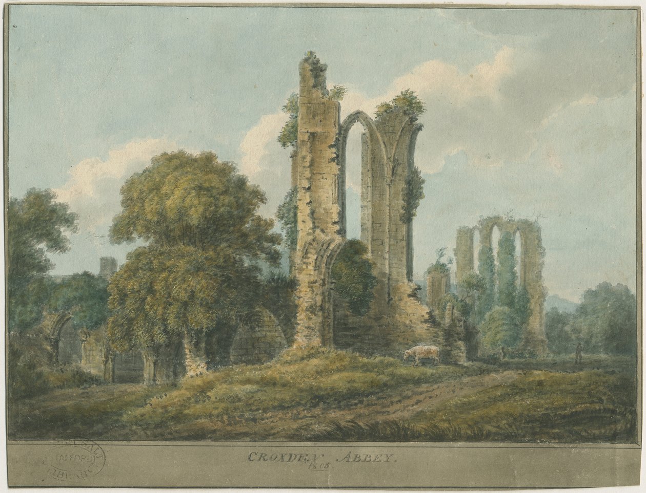 Croxden Abbey: water colour painting alkotó: School English
