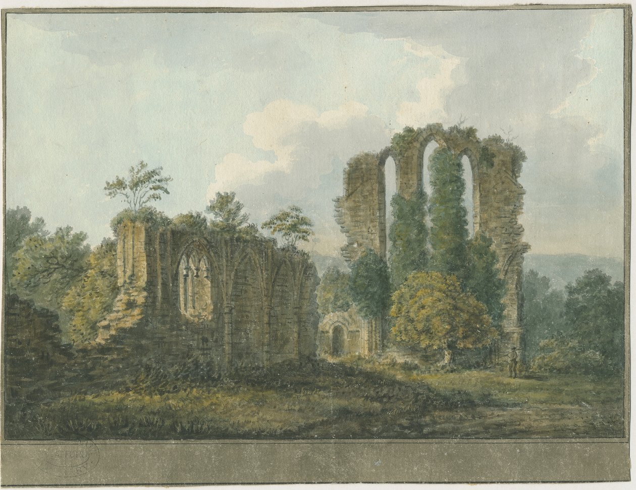 Croxden Abbey: akvarell festmény, nd [1805] (festmény) alkotó: School English
