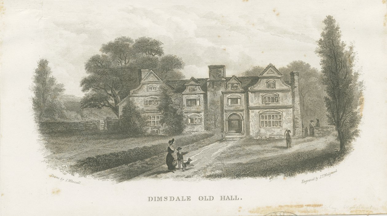 Dimsdale Old Hall: metszet (matrica és [?XIX. század] (nyomat) alkotó: School English