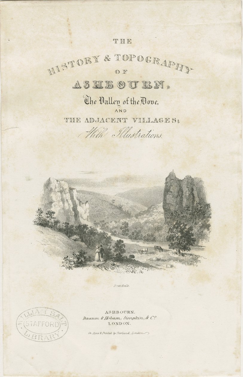 Dovedale - tájkép: litográfia (matricák), és [?19. század] (nyomtatott) alkotó: School English