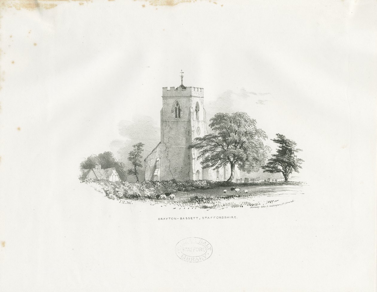 Drayton Bassett Church: litográfia (matricás), nd [c 1825-30] (nyomtatott) alkotó: School English