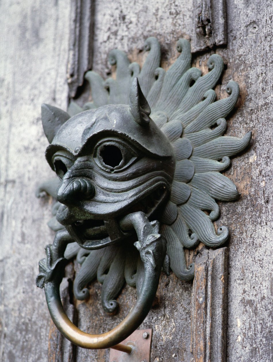 Durham Cathedral Sanctuary Knocker, a 12. századi bronz eredeti másolata (fotó) alkotó: School English