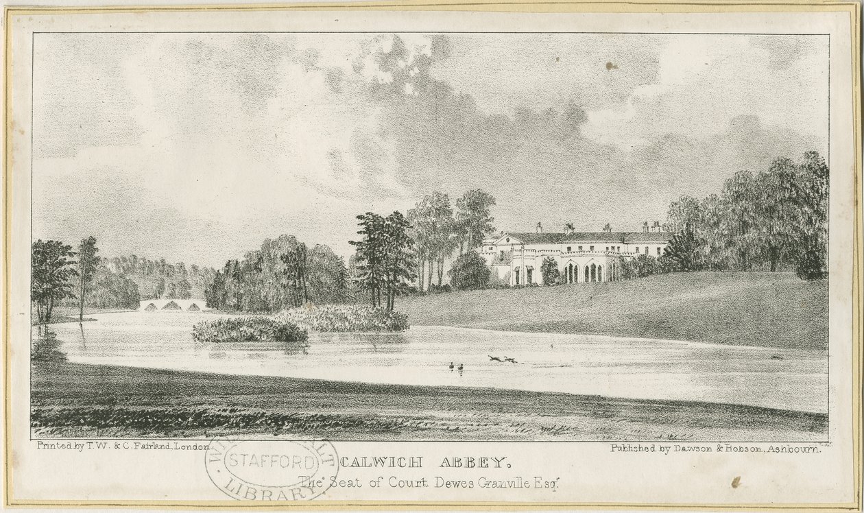Ellastone – Calwich Abbey: litográfia, nd [1839 körül] (nyomtatott) alkotó: School English