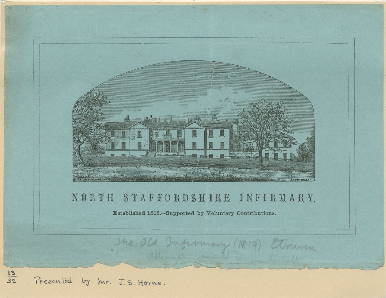 Etruria – „North Staffordshire Infirmary”: vonalmetszet, nd [1819] (nyomtatott) alkotó: School English