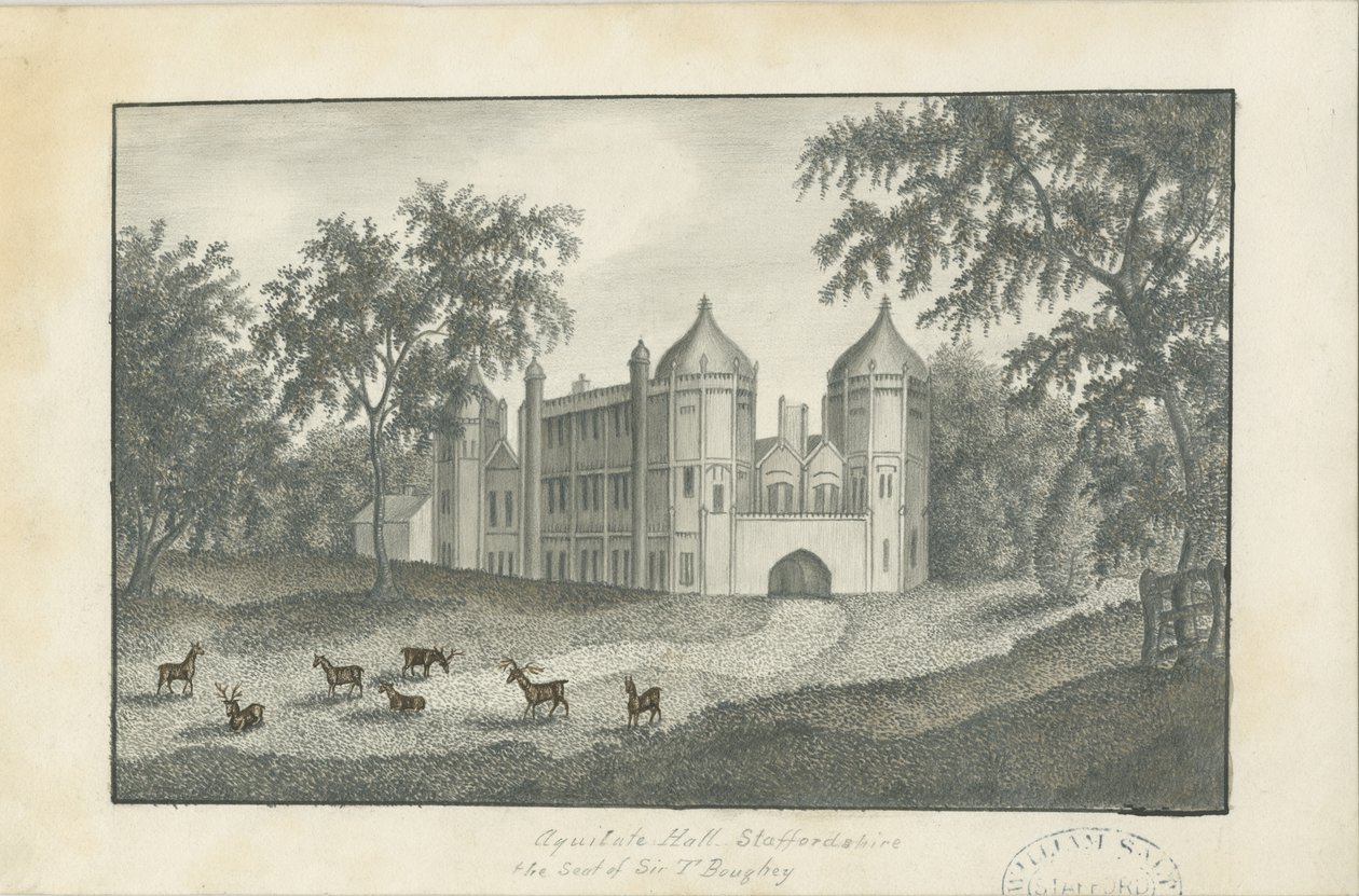 Forton - Aqualate Hall: ceruzarajz, nd [XIX. század] (rajz) alkotó: School English