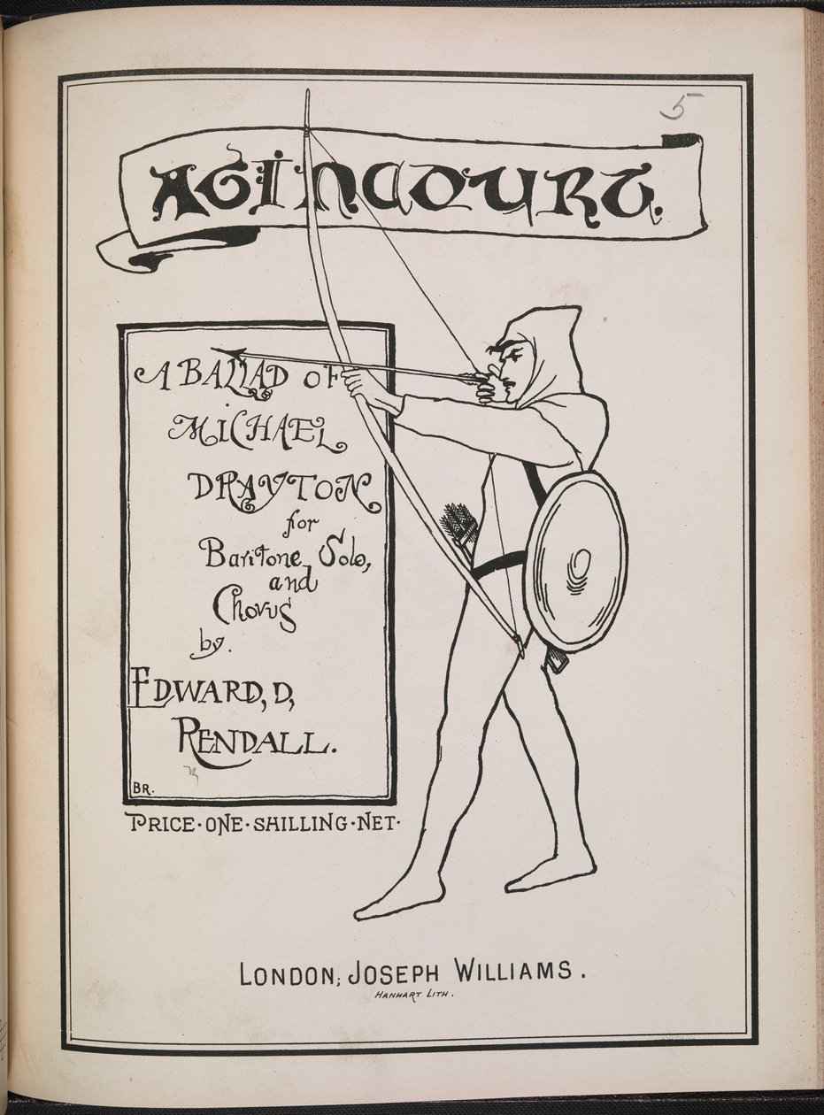 Edward D. Pendall „Michael Drayton balladája” címlapja, amely egy íjászt ábrázol (litho) alkotó: School English