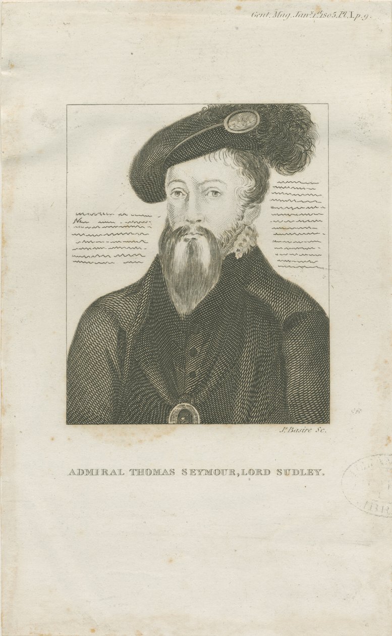 Hill Ridware – Thomas Seymore admirális, Lord Sudley portréja: metszet, nd [c 1805] (nyomtatás) alkotó: School English