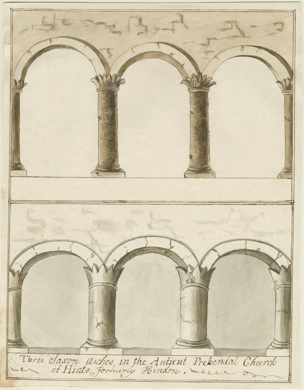 Hints templom belseje: toll- és mosórajz, nd [c 1750] (rajz) alkotó: School English