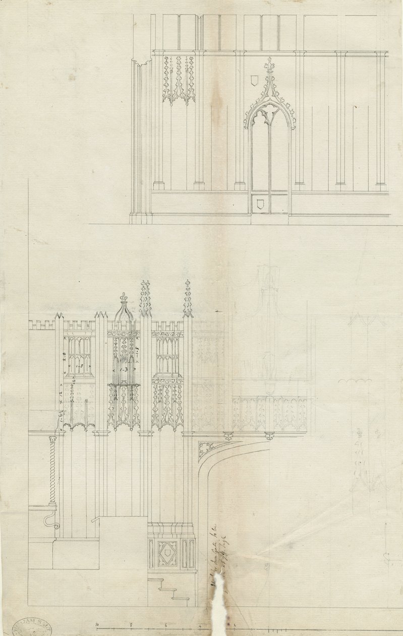 Lichfield katedrális belseje – West End of Choir: tollrajz, nd [c 1780] (rajz) alkotó: School English