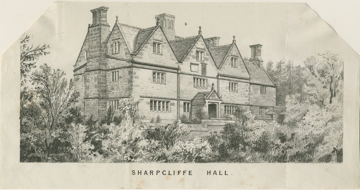 Ipstones – „Sharpcliffe Hall”: litográfia, és [?19. század] (nyomtatott) alkotó: School English