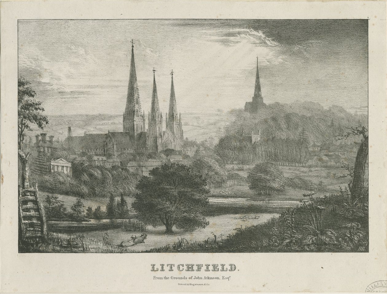 Lichfield - North West View: litográfia, és [?19. század] (nyomtatott) alkotó: School English