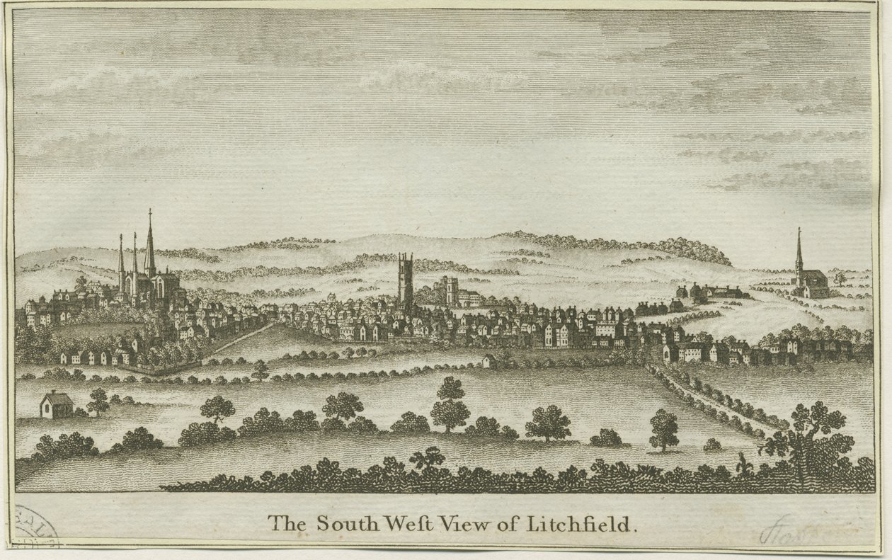 Lichfield – délnyugati nézet: rézmetszet, nd [18. század vége] (nyomtatott) alkotó: School English