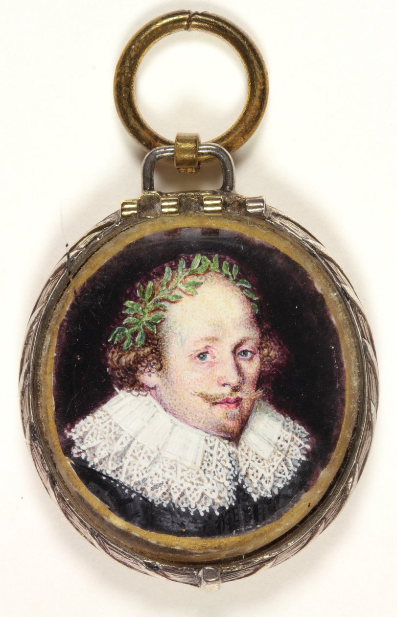Medál Michael Drayton fejével (akvarell pergamenten) (lásd még: 3075924 és 3075924) alkotó: School English