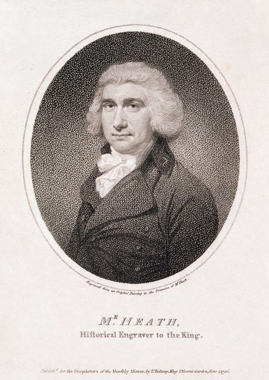 Mr. Heath, a király történelmi metszete, kocsma. a Monthly Mirror tulajdonosainak, T. Bellamy alkotó: School English