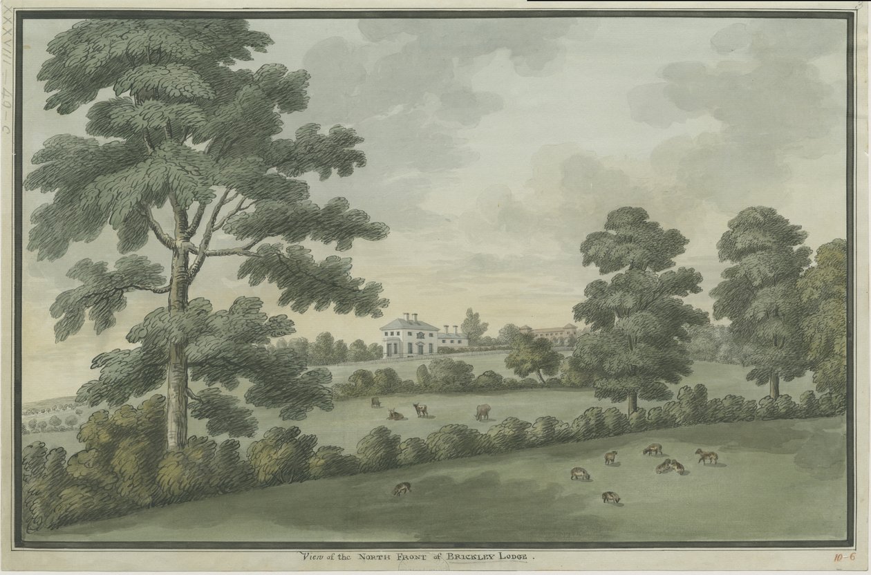 Needwood – Brickley Lodge: akvarell festészet, és [c 1786] (festmény) alkotó: School English