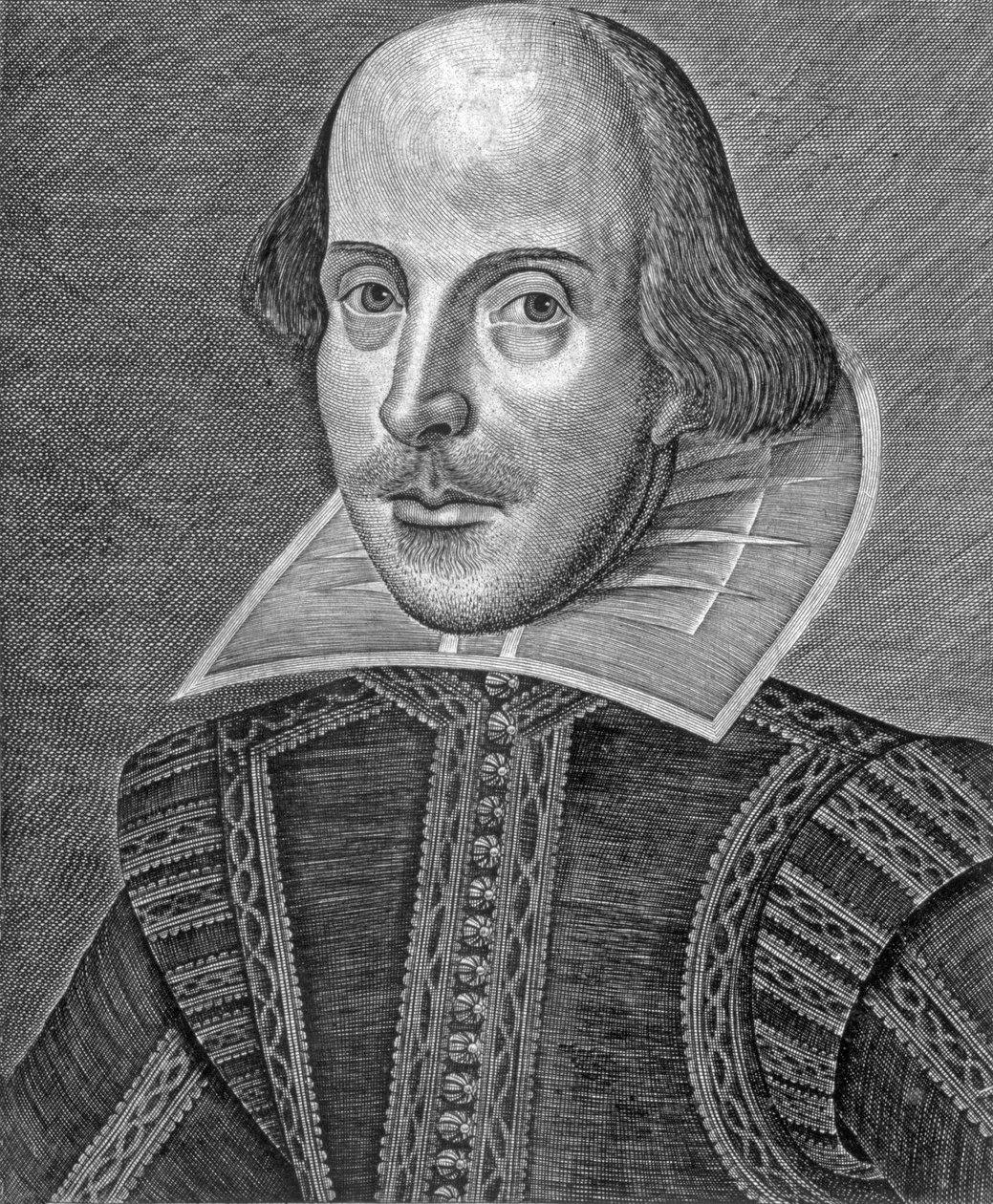 William Shakespeare portréja, Martin Droeshout metszete (1560 körül – 1642 körül) alkotó: School English