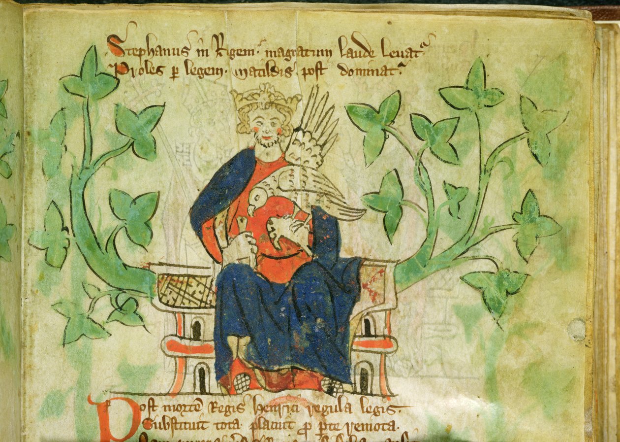 Roy.20 A II f.7 István király trónra ült, II. Edward (1284-1327) uralkodása alatt íródott alkotó: School English