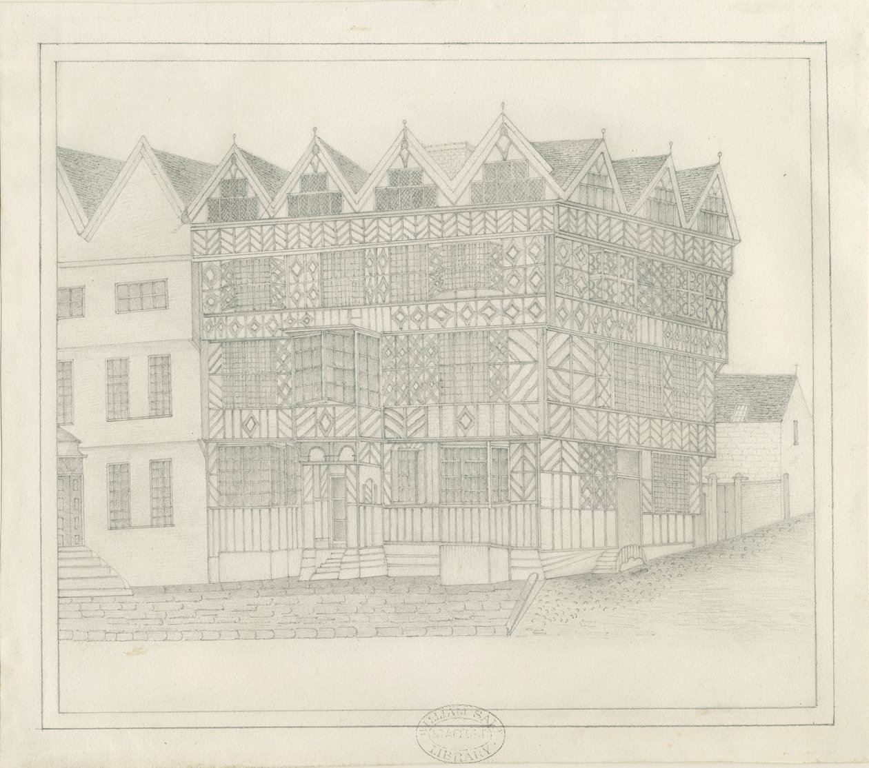 Stafford – Ősi „High House”: ceruzarajz, nd [c 1860] (rajz) alkotó: School English