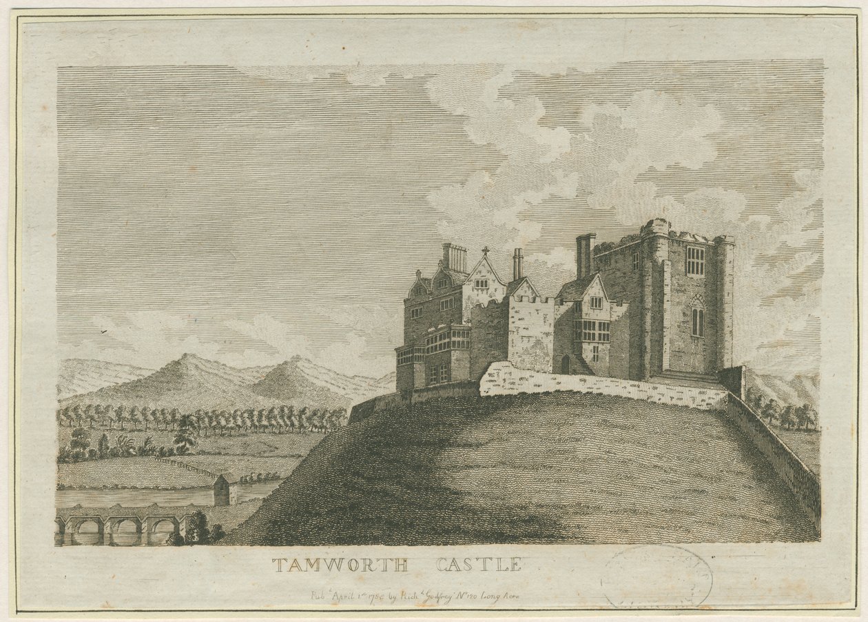 Tamworth kastély: metszet, nd [c 1788] (nyomat) alkotó: School English