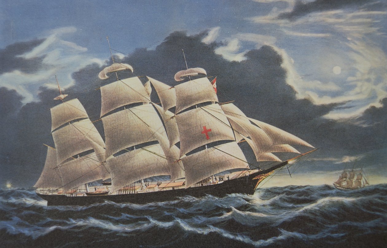 A százados, amelyben Anson admirális 1740-44-es világkörüli útját tette (színes litó) alkotó: School English